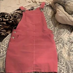 Pink overall dress